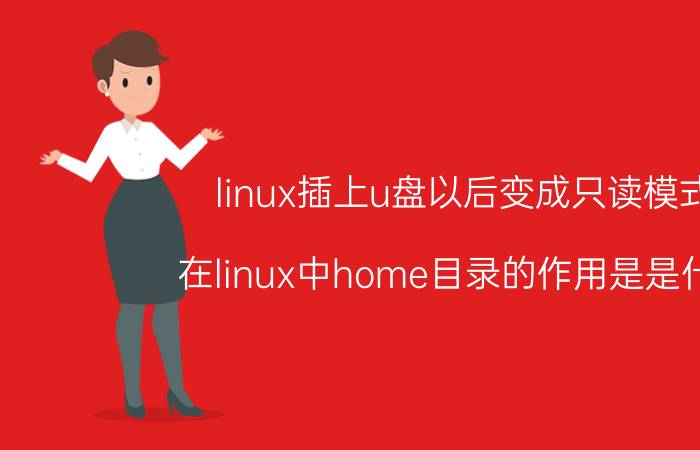 linux插上u盘以后变成只读模式 在linux中home目录的作用是是什么？